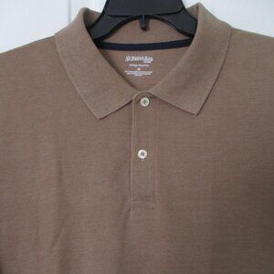 St. John's Bay Mens S/S Tan Cotton/Poly Golf Polo Shirt - Size Large*